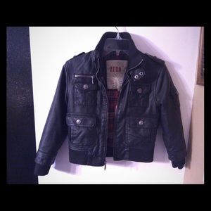 Leather bomber jacket